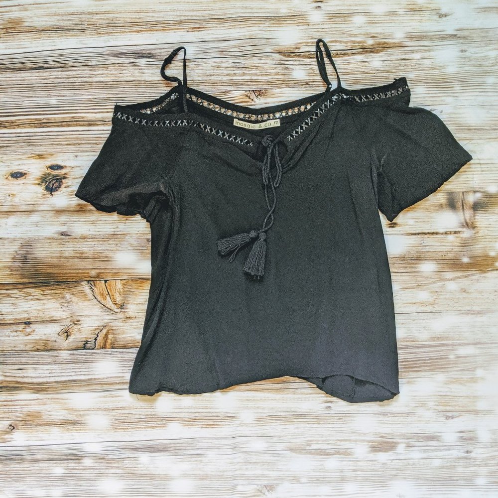 Cold Shoulder Black Top